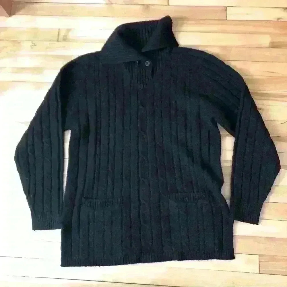 Black  Wool-blend Sweater